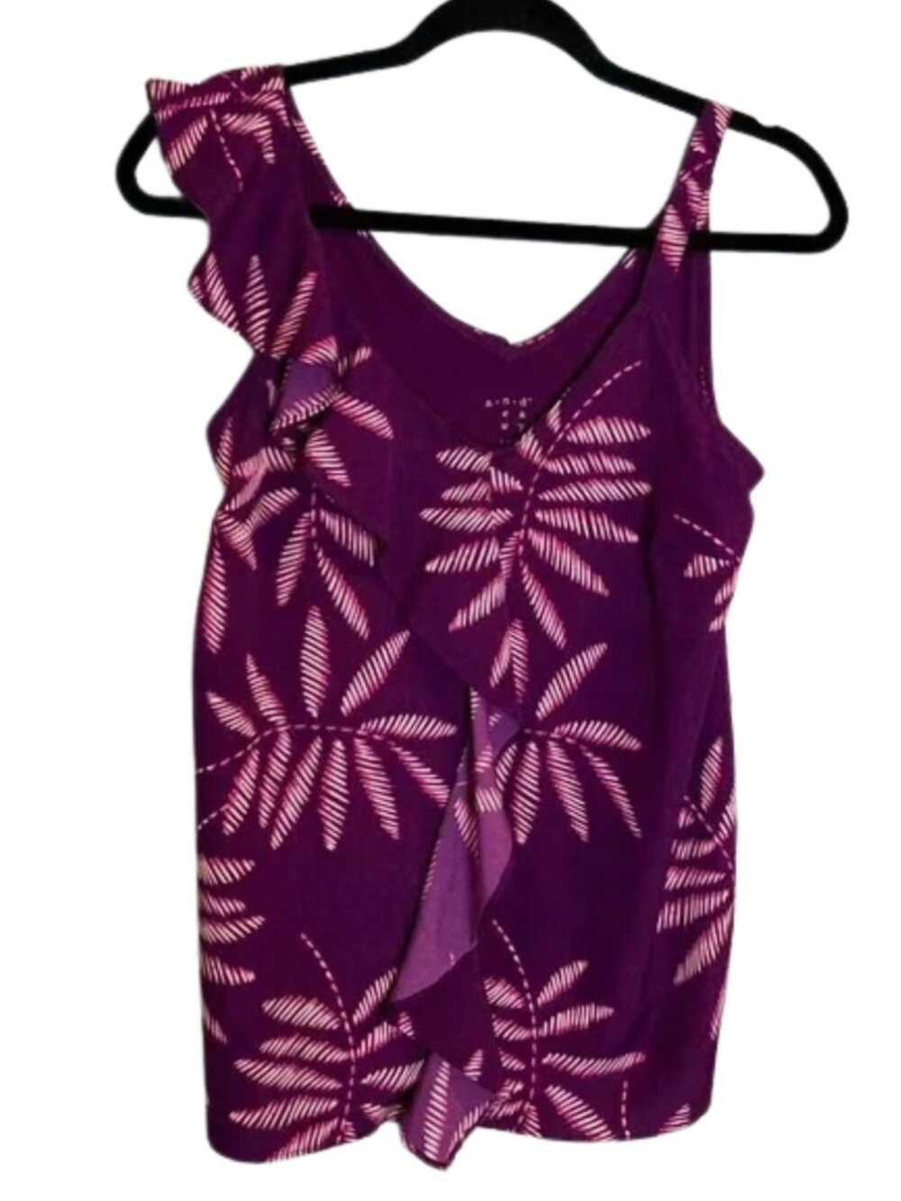 A New Day Women's Foliage Blouse Top Purple Size XS